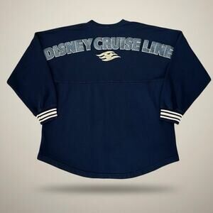 NWT Disney Cruise Line DCL Nautical Spirit Jersey Blue Gold Glitter sz L
